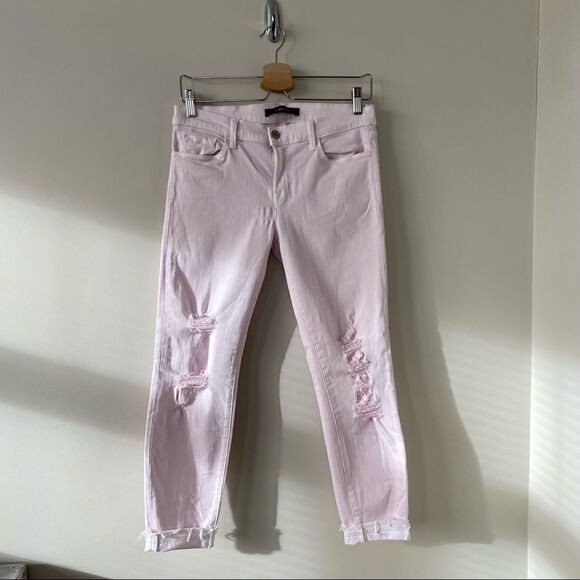 JBRAND-CROPPED Orchid Ice Distressed Ankle Mid-Rise Jeans (Size:29) - Picture 2 of 14